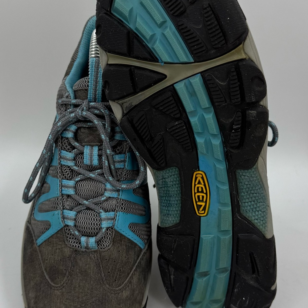 Keen Dry Verdi WP Gray & Electric Blue Hiking Shoes Gray Blue Women’s Size 9 - Picture 8 of 10